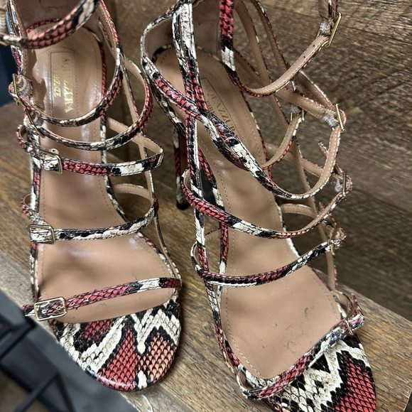 Aquazzura Snakeskin Multi-Strap Heels (Size 37 / US 6.5–7) - Picture 4 of 11